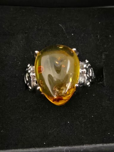 Bague argent et ambre