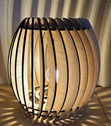 Lampes moderne en lamette de bois naturelle
