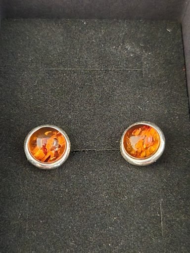 Boucles d'oreilles argent et Ambre
