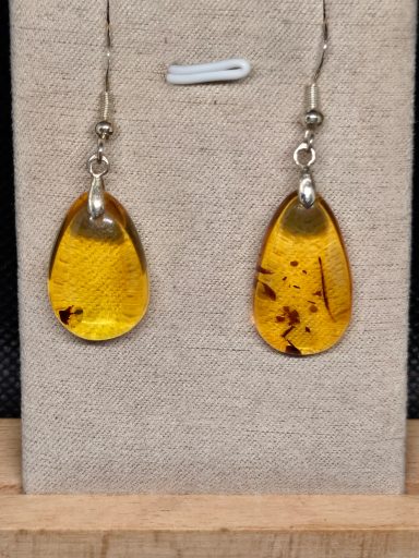 Boucles d'oreilles argent et Ambre