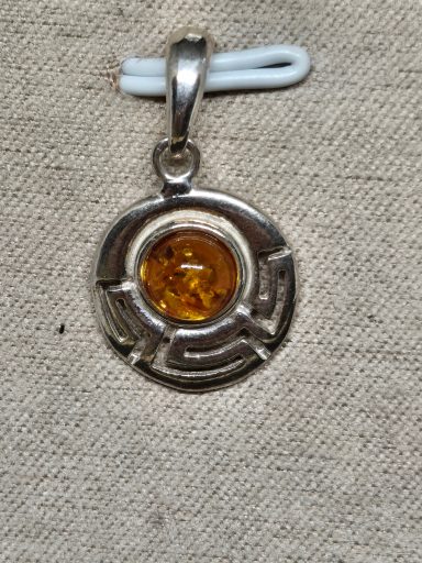 Pendentif aztèque argent et Ambre