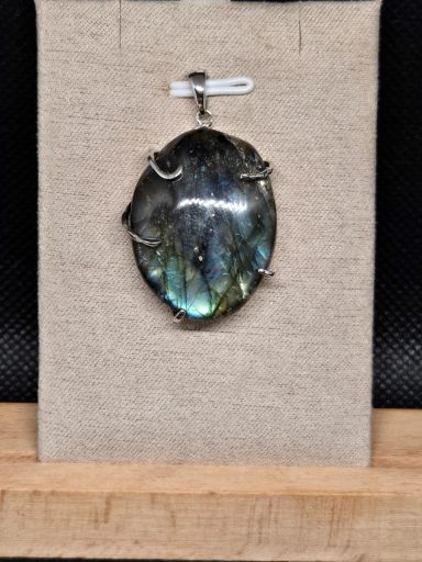 Pendentif labradorite et argent