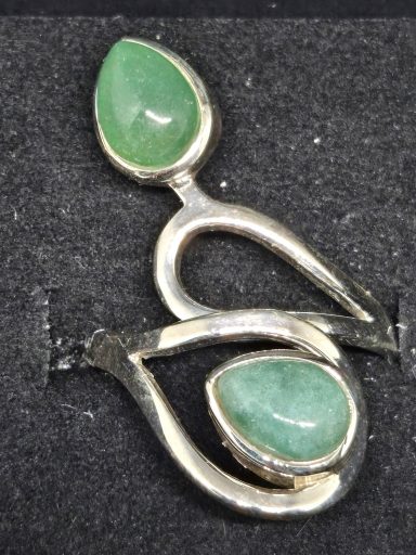 Bague argent et aventurine verte